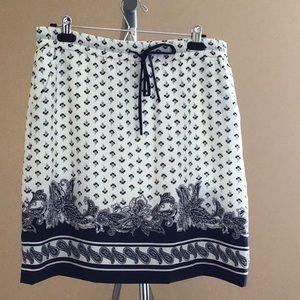 Ann Taylor Tall Paisley Drawstring Skirt MT